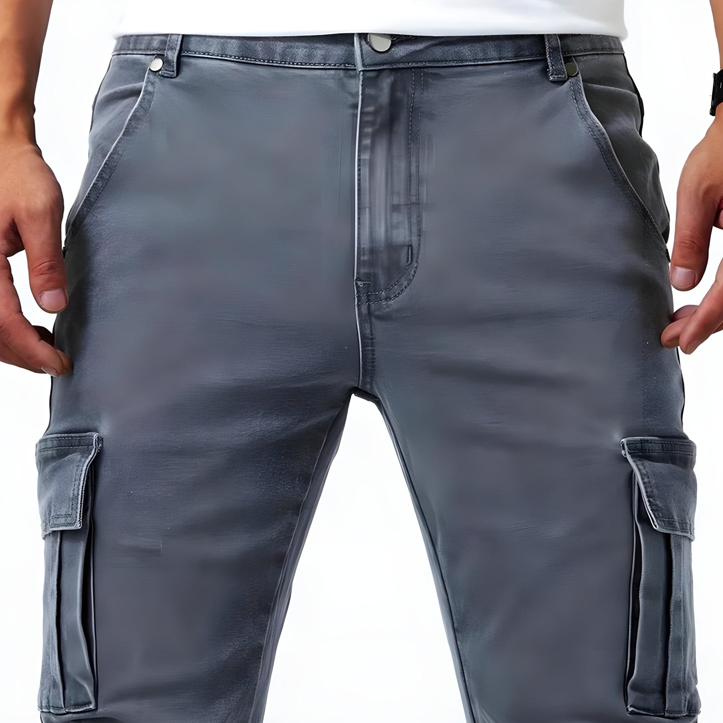 Georges | Pantalon cargo en denim extensible