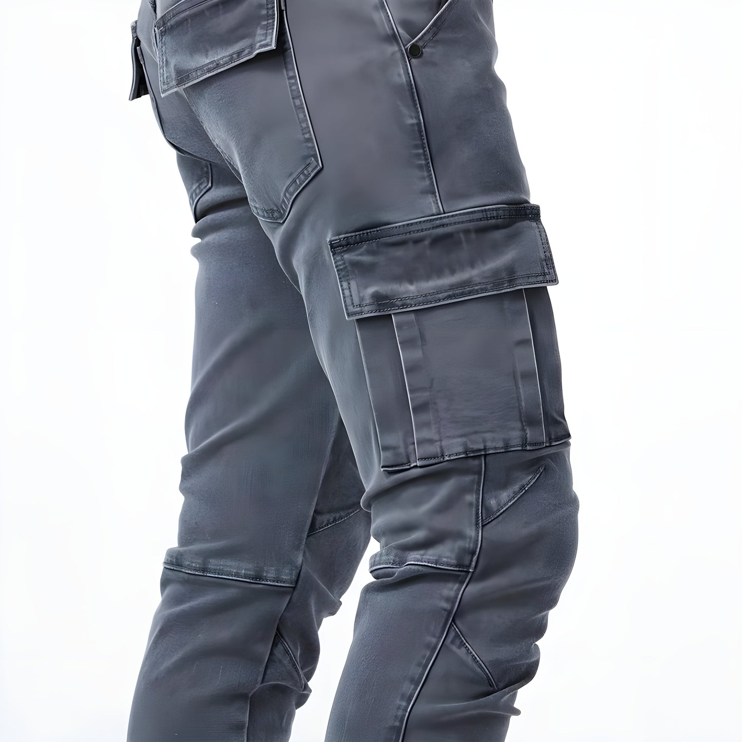 Georges | Pantalon cargo en denim extensible