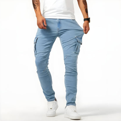 Georges | Pantalon cargo en denim extensible