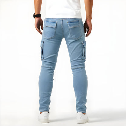 Georges | Pantalon cargo en denim extensible